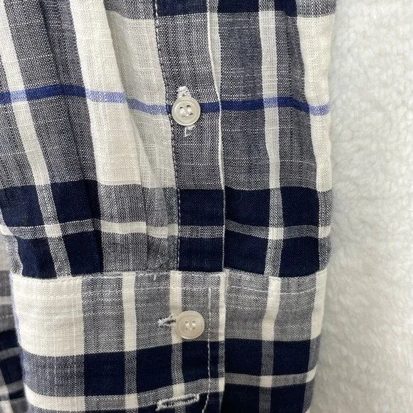 J Crew Sz S‎ 100% Cotton Plaid Preppy Work Casual Lagenlook Academia 90s Grunge - Picture 7 of 11